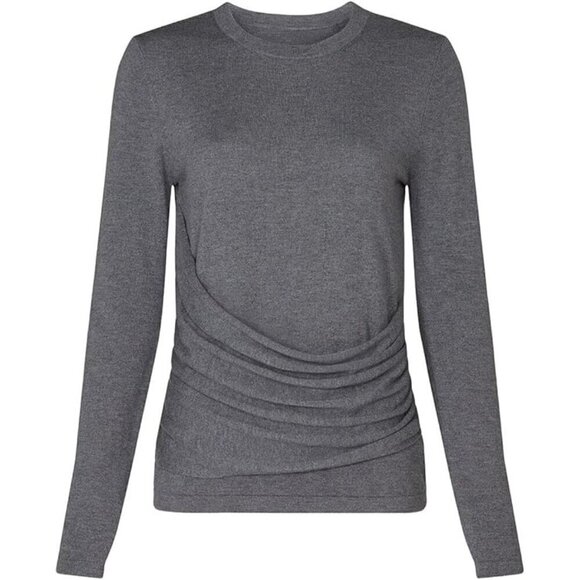 Derek Lam Collective Grey Drape Front Sweater Size: XL - Picture 2 of 6